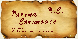Marina Caranović vizit kartica